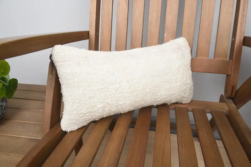 Turkish Beige Cushion Case, Bench Home Decor Antique 8x16 inch Pillowcase - 1