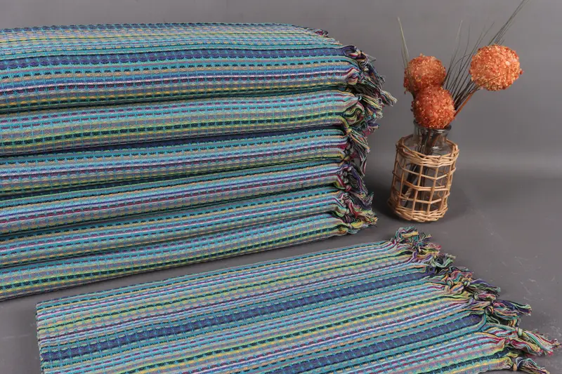 Organic Cotton Towel Dark Turquoise Waffle, 40x71 Inches