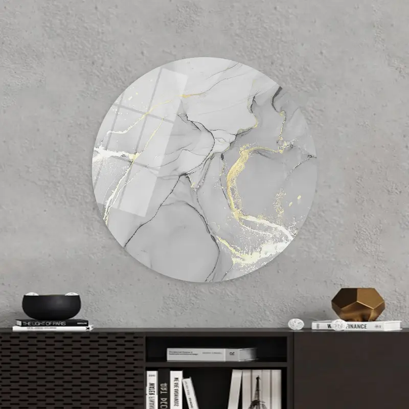 Elegant Gray Marble Printed Canvas: Modern Luxury Decor
