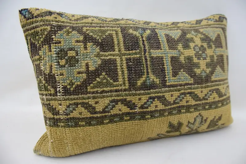 Pillow for Couch, Outdoor Patio Pillow Sham, Cushion Case, Kilim Cushion Sham, Authentic Pillow, 16x24 Brown Cushion Case, Pillow for Sofa - 2
