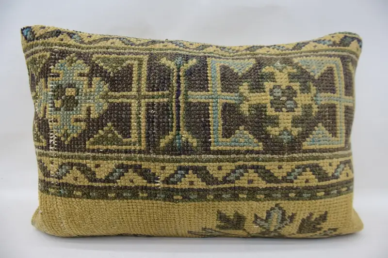Pillow for Couch, Outdoor Patio Pillow Sham, Cushion Case, Kilim Cushion Sham, Authentic Pillow, 16x24 Brown Cushion Case, Pillow for Sofa - 1