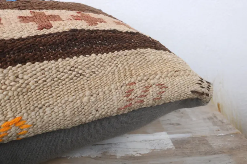 Ethnical Kilim Rug Pillow, Boho Pillow, Ethnic Pillow Cover Pillow Case, Tribal Cushion, 12x24 Brown Pillow, Pillow, Pillow for Sofa - 6