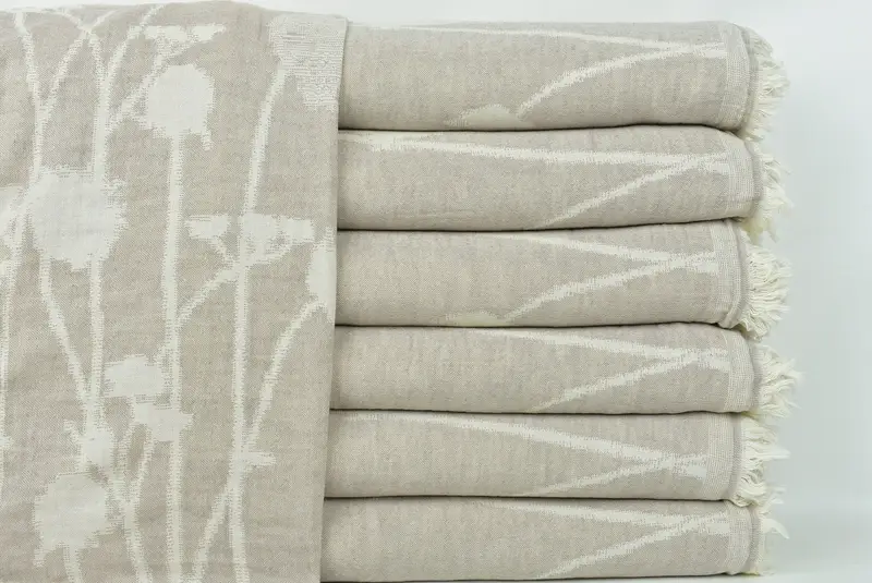 Bridal Party Gifts, Beach Theme Wedding Gift, Throw Blanket Couch, Decorative Blanket, Woven Throw Blanket, 92x84 Cotton Floral Design Towel - 3