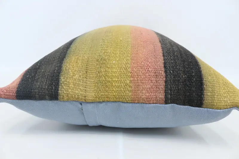 Kilim Pillow, Bright Cushion, Antique Pillows, 20x28 Yellow Cushion Case, Pillow Sham, Kilim Pillow Cover, Personalized Gift Pillow Cushion Case - 5