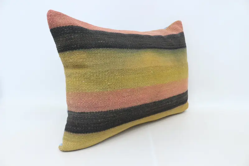Kilim Pillow, Bright Cushion, Antique Pillows, 20x28 Yellow Cushion Case, Pillow Sham, Kilim Pillow Cover, Personalized Gift Pillow Cushion Case - 3