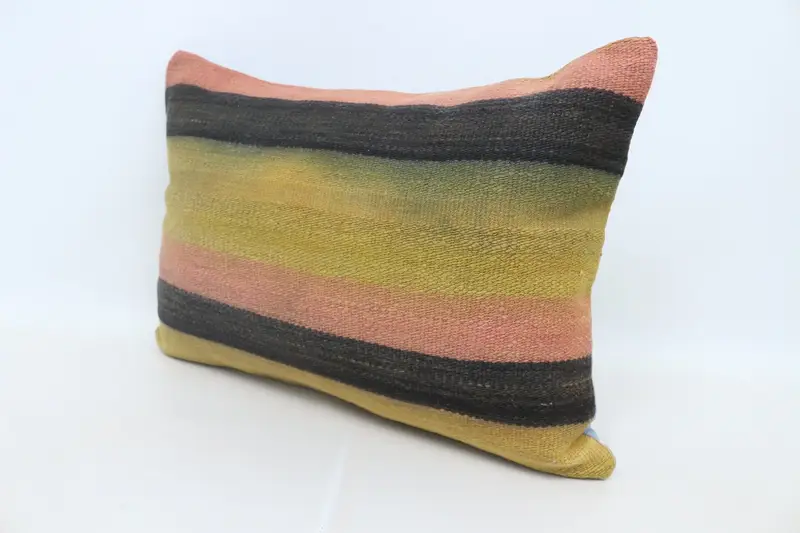 Kilim Pillow, Bright Cushion, Antique Pillows, 20x28 Yellow Cushion Case, Pillow Sham, Kilim Pillow Cover, Personalized Gift Pillow Cushion Case - 4