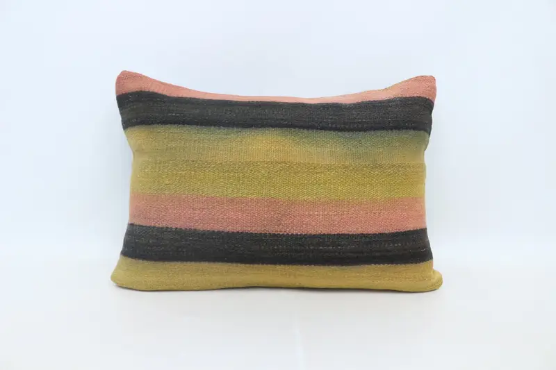Kilim Pillow, Bright Cushion, Antique Pillows, 20x28 Yellow Cushion Case, Pillow Sham, Kilim Pillow Cover, Personalized Gift Pillow Cushion Case - 1
