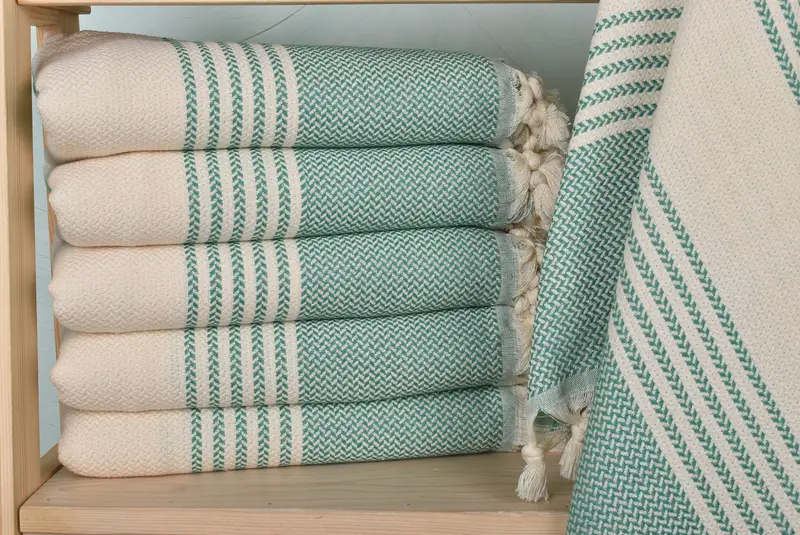 Xmas Gifts, Lightweight quick-dry peshtemal towel for travel, Soft towel, Turkish hand towel, 70x40 Cotton Striped Towel, Monogram Beach Towel - 2