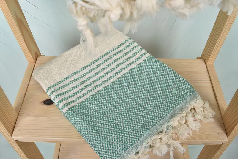 Xmas Gifts, Lightweight quick-dry peshtemal towel for travel, Soft towel, Turkish hand towel, 70x40 Cotton Striped Towel, Monogram Beach Towel - 5