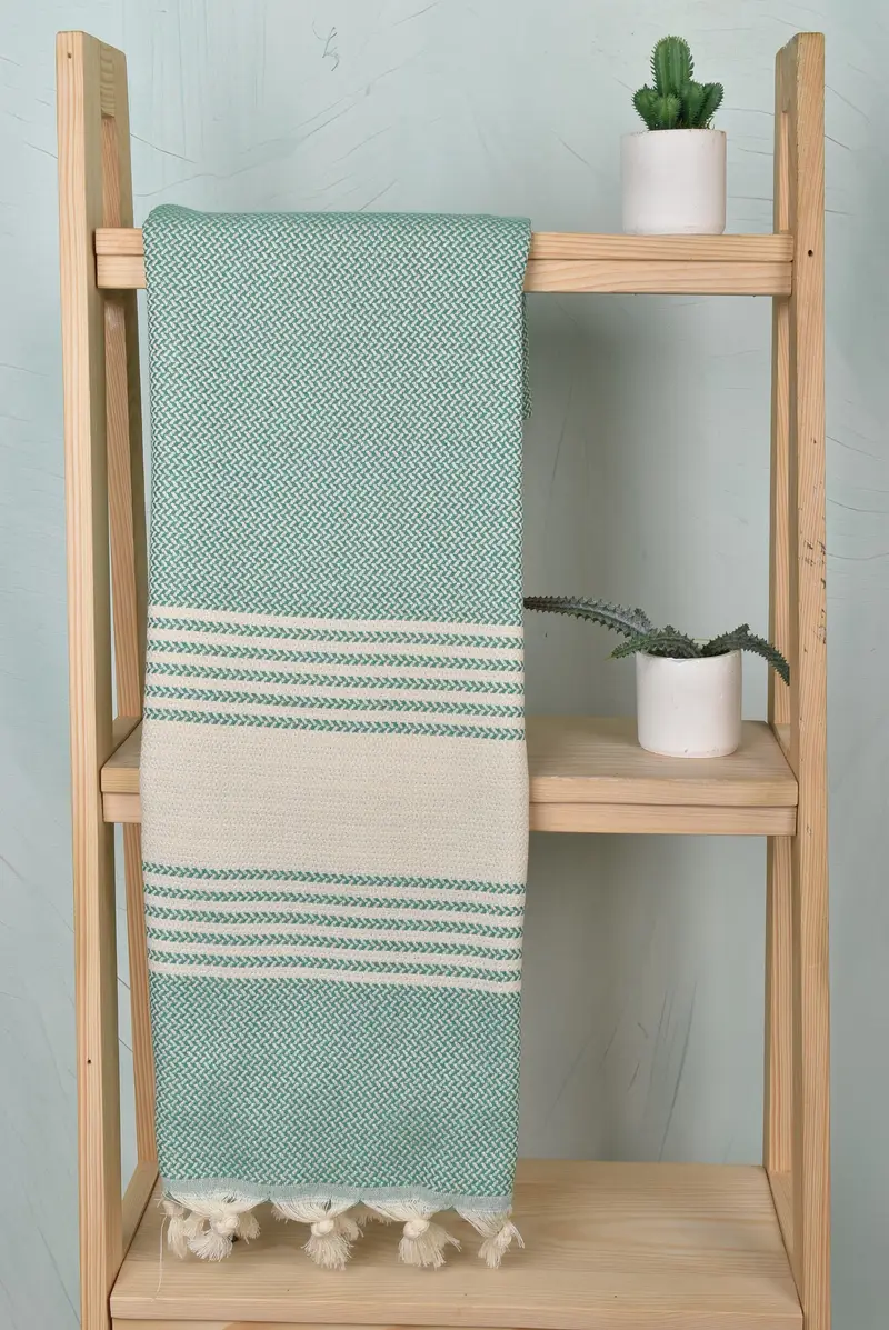 Xmas Gifts, Lightweight quick-dry peshtemal towel for travel, Soft towel, Turkish hand towel, 70x40 Cotton Striped Towel, Monogram Beach Towel - 8