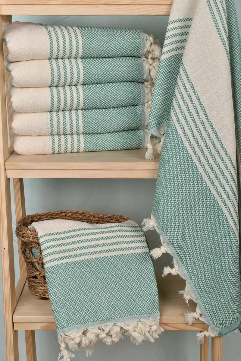 Xmas Gifts, Lightweight quick-dry peshtemal towel for travel, Soft towel, Turkish hand towel, 70x40 Cotton Striped Towel, Monogram Beach Towel - 3