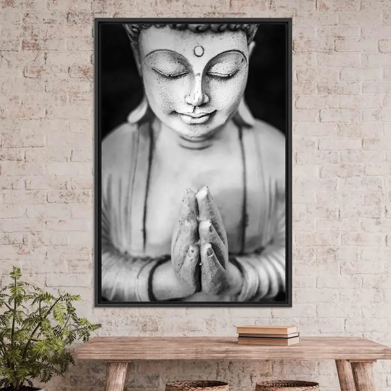 Elegante Zen-Leinwand: Buddha-Skulptur-Serenity-Druck