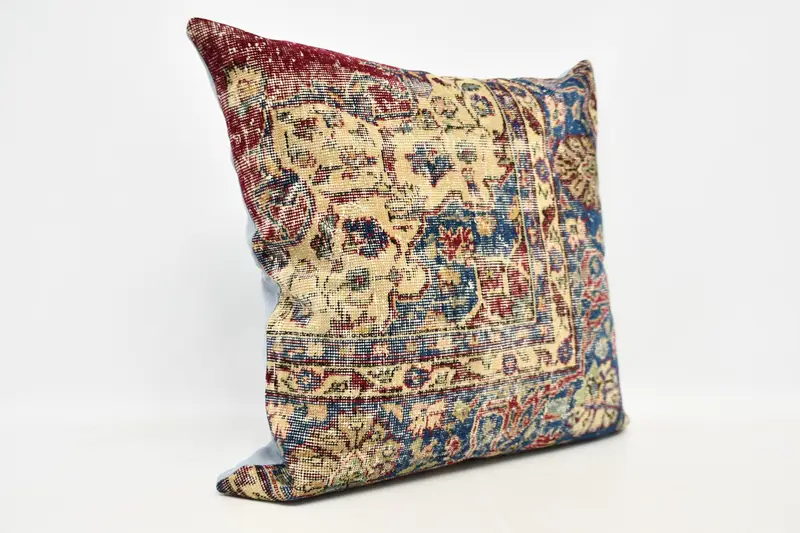 Home Decor Pillow, Natural Pillow Cover, Pillow for Sofa, Pillow Cover, Customized Pillow Sham, Interior Designer Pillow, 32x32 Blue Pillow Case - 3