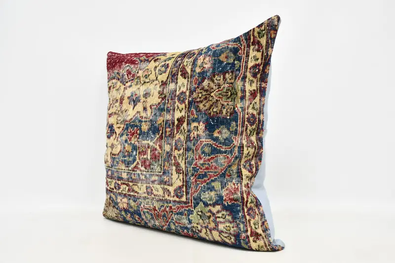 Home Decor Pillow, Natural Pillow Cover, Pillow for Sofa, Pillow Cover, Customized Pillow Sham, Interior Designer Pillow, 32x32 Blue Pillow Case - 4