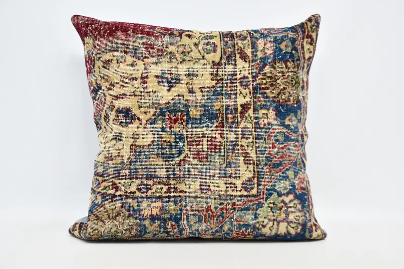 Home Decor Pillow, Natural Pillow Cover, Pillow for Sofa, Pillow Cover, Customized Pillow Sham, Interior Designer Pillow, 32x32 Blue Pillow Case - 1