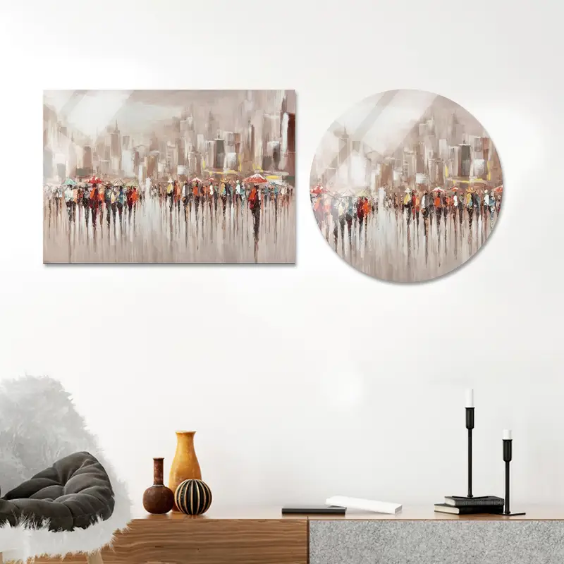 オフィス装飾用のエレガントな抽象都市風景キャンバスプリント
