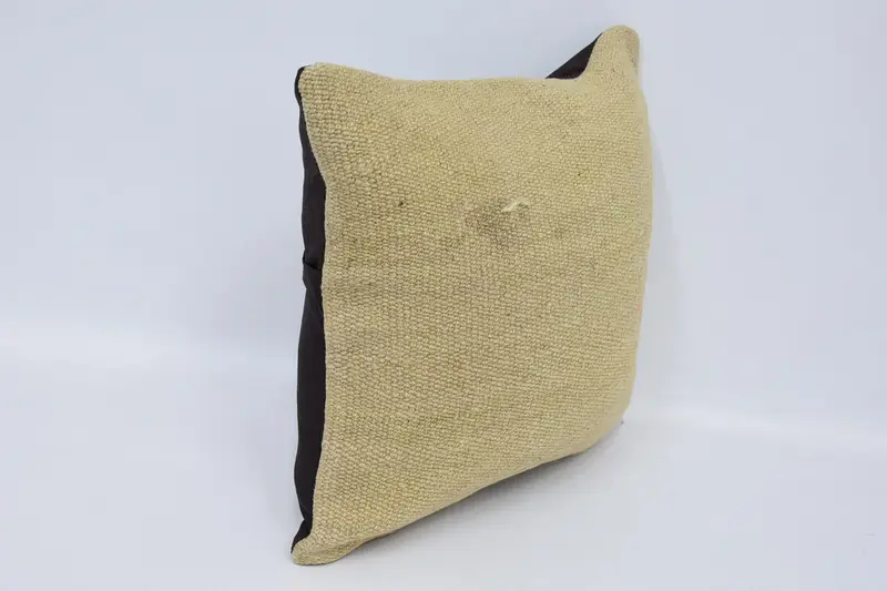 Rustic Cushion, Turkish Kilim Pillow, Cozy Throw Cushion Cover, 16x16 Beige Cushion, Turkish Pillow, Pillow Cover, Ethnical Kilim Rug Pillow - 3