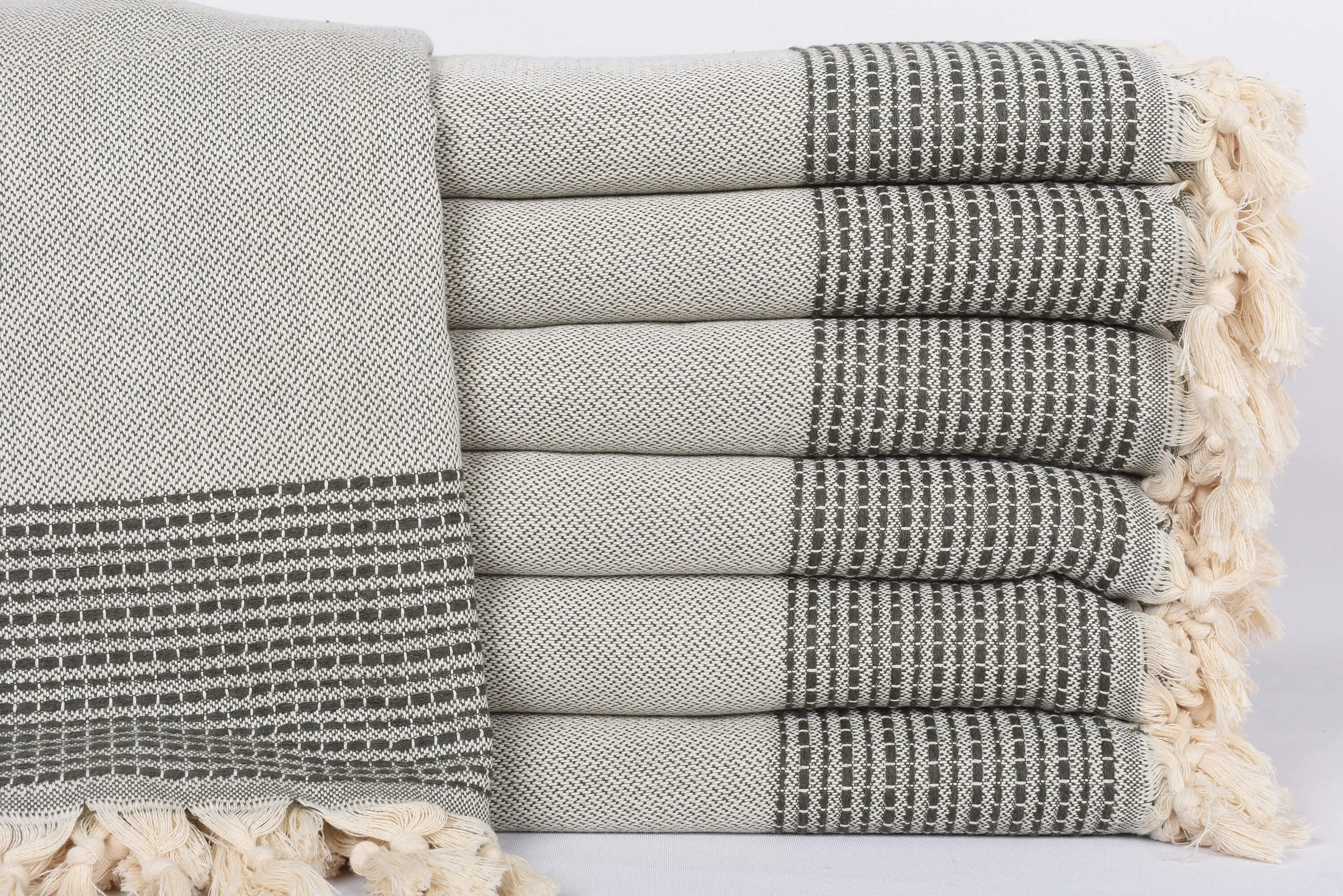 Bedspread, Spooky Bachelorette Party, Khaki Green Striped Throw, 95x91 Inches - 1