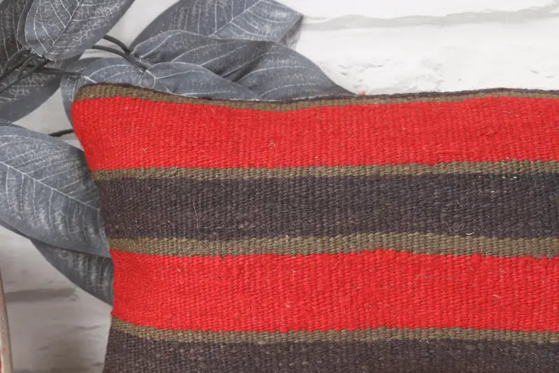 Bolster Pillow Case, Cushion, 8x16 Red Cushion, Vintage Throw Pillow Case, Kilim Pillow, Kilim Cushion Sham, Throw Kilim Pillow, Sofa Cushion Case - 2