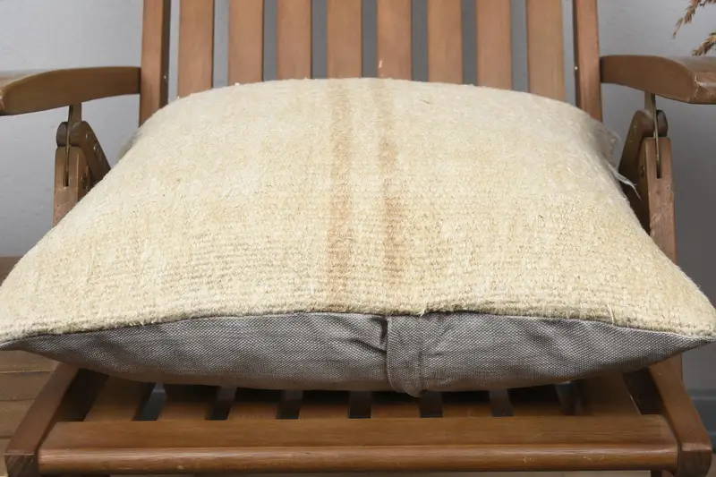 20x20 Beige Pillow Sham, Kilim Pillow, Handmade Kilim Cushion, Retro Pillow, Ethnic Pillow Cover Cushion Case, Pillow Sham, Interior Designer Pillow - 5