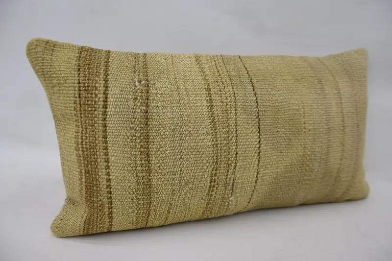 Pillow Cover, Patio Pillow Case, 12x24 Beige Pillow Cover, Pillow for Sofa, Antique Pillows, Vintage Kilim Throw Pillow - 2