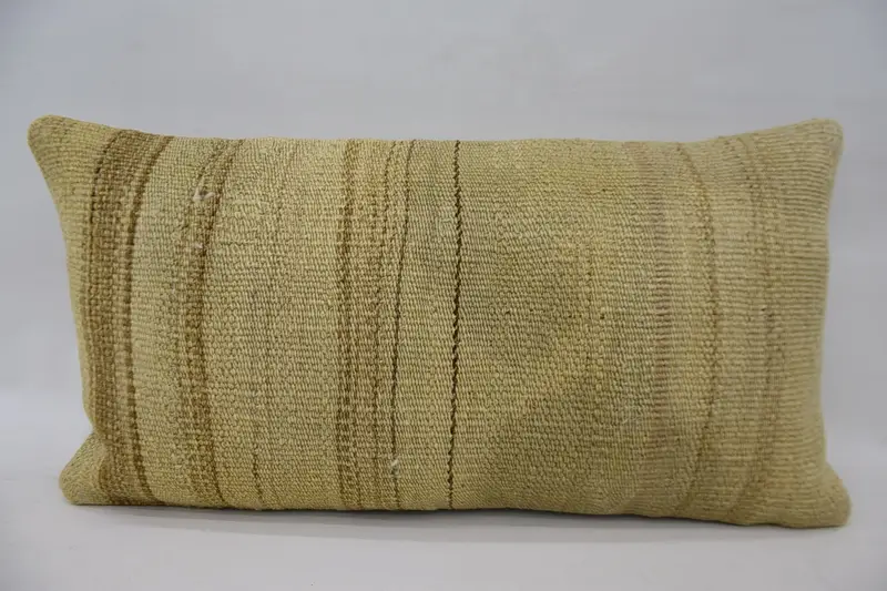 Pillow Cover, Patio Pillow Case, 12x24 Beige Pillow Cover, Pillow for Sofa, Antique Pillows, Vintage Kilim Throw Pillow - 4
