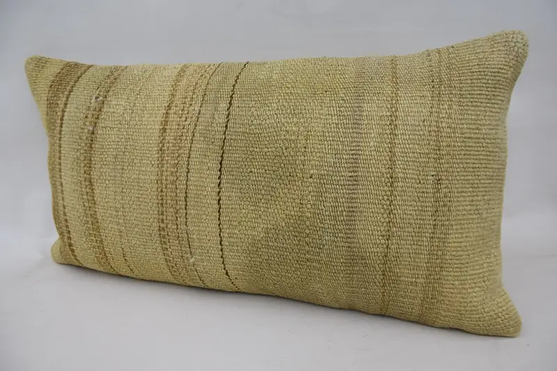 Pillow Cover, Patio Pillow Case, 12x24 Beige Pillow Cover, Pillow for Sofa, Antique Pillows, Vintage Kilim Throw Pillow - 3
