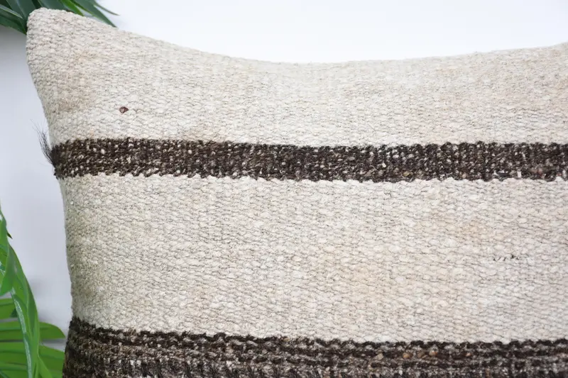 18x18 Beige Pillow Cover, Pillow for Couch, Handmade Rug Seat Pillow, Pillow Sham, Antique Pillows, Retro Pillow, Boho Pillow Sham Cover - 2