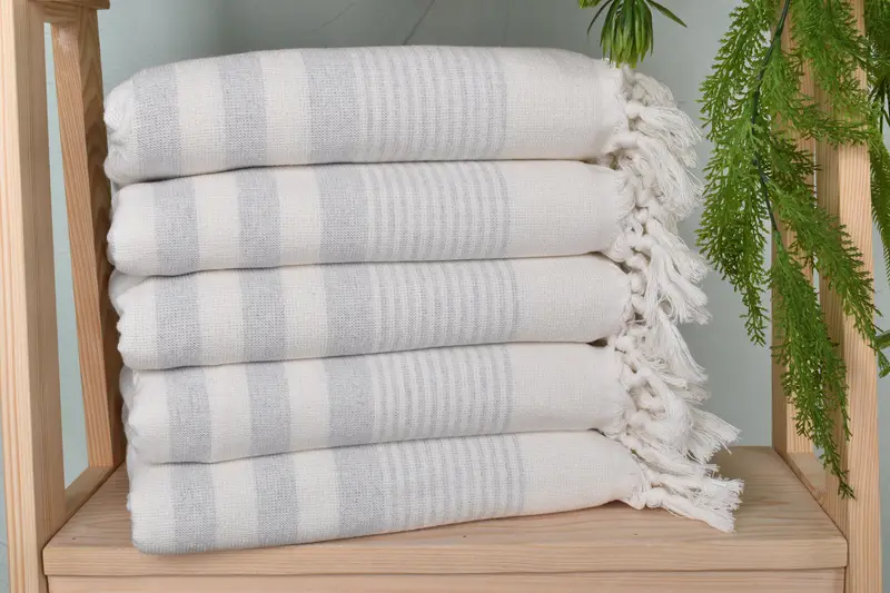 Personalized Gift For Her, Yoga Towel, Bachelorette Party Gifts, Turkish hand towel, Turkish bath towel, 68x40 Cotton Striped Terry Towel - 2