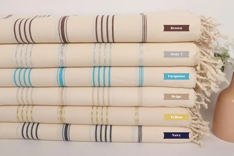 Customized Towels, Absorbent Turkish towel, Bachelorette Party Gifts Bridesmaids, Beach Towel Bulk, 70x40 Linen Striped Towel, Personalized Gift - 2