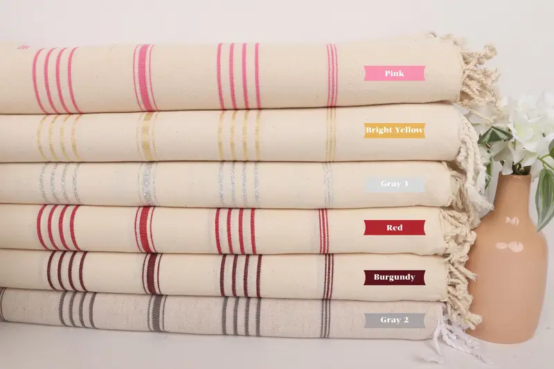 Customized Towels, Absorbent Turkish towel, Bachelorette Party Gifts Bridesmaids, Beach Towel Bulk, 70x40 Linen Striped Towel, Personalized Gift - 1
