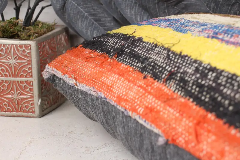Vintage Kilim Throw Pillow, Pillow Cover, 12x24 Blue Cushion Case, Kilim Cushion Sham, Handmade Throw Cushion, Antique Pillows - 7