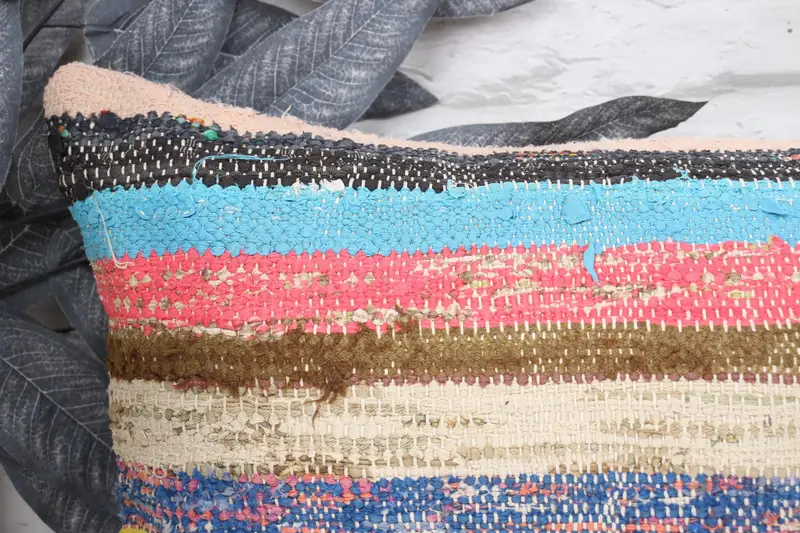 Vintage Kilim Throw Pillow, Pillow Cover, 12x24 Blue Cushion Case, Kilim Cushion Sham, Handmade Throw Cushion, Antique Pillows - 2