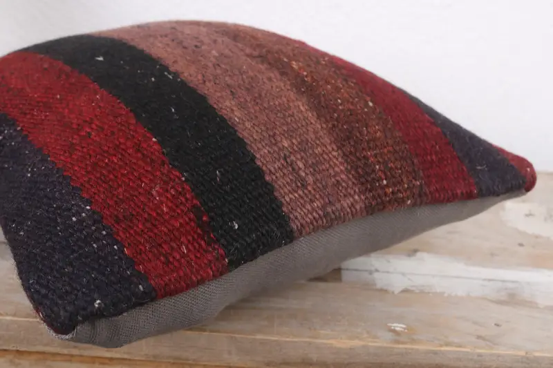 Morroccon Kilim Cushion Pillow Cover, Vintage Throw Pillow, Gift Pillow, Cushion, 12x12 Red Pillow Cover, Pillow for Sofa, Boho Pillow Sham Cover - 6