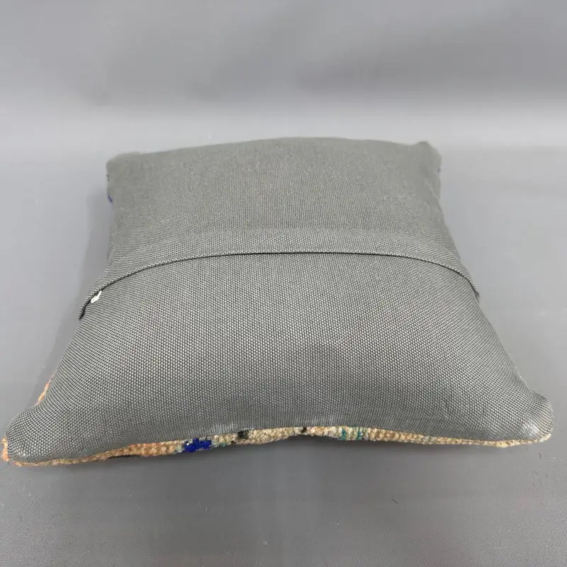 Ethnic Pillow Cover Pillow Case, Pillow Sham, Vintage Kilim Throw Pillow, 12x12 Blue Pillow Cover, Boho Pillow, Ethnical Kilim Rug Pillow - 7