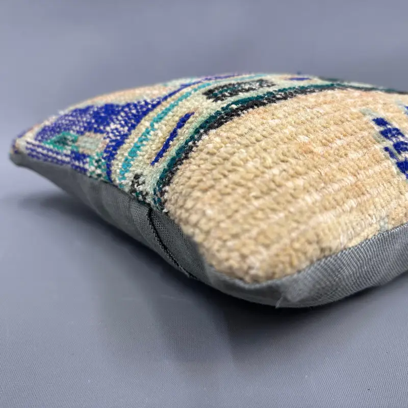 Ethnic Pillow Cover Pillow Case, Pillow Sham, Vintage Kilim Throw Pillow, 12x12 Blue Pillow Cover, Boho Pillow, Ethnical Kilim Rug Pillow - 6