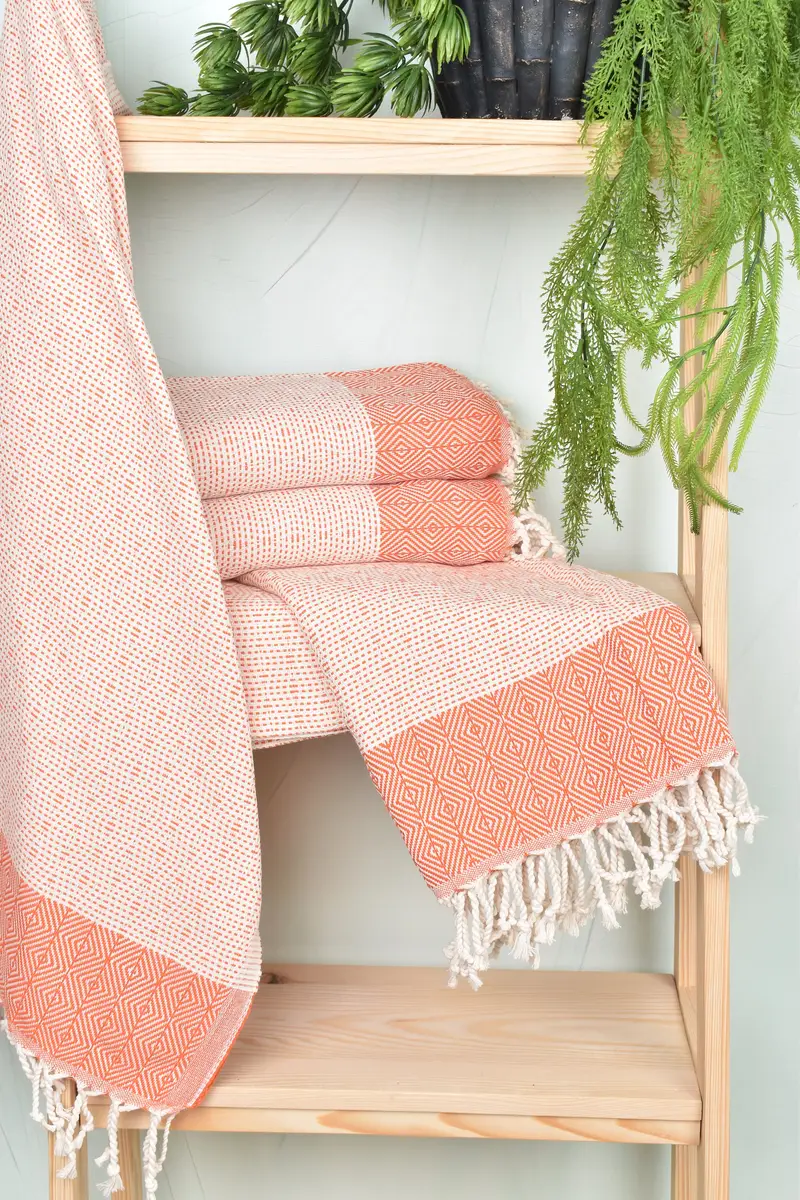 Guest Towel, Turkish Bath Towel USA, Housewarming Gift, Christmas Favors, Custom Wedding Gift, 70x40 Cotton Diamond Towel, Organic Turkish towel - 6