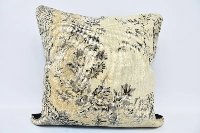 Living Room Throw Pillow, Turkish Pillow, Bright Cushion, Cushion, 28x28 Beige Pillow Cover, Vintage Kilim Pillow, Kilim Pillow Cover - 1