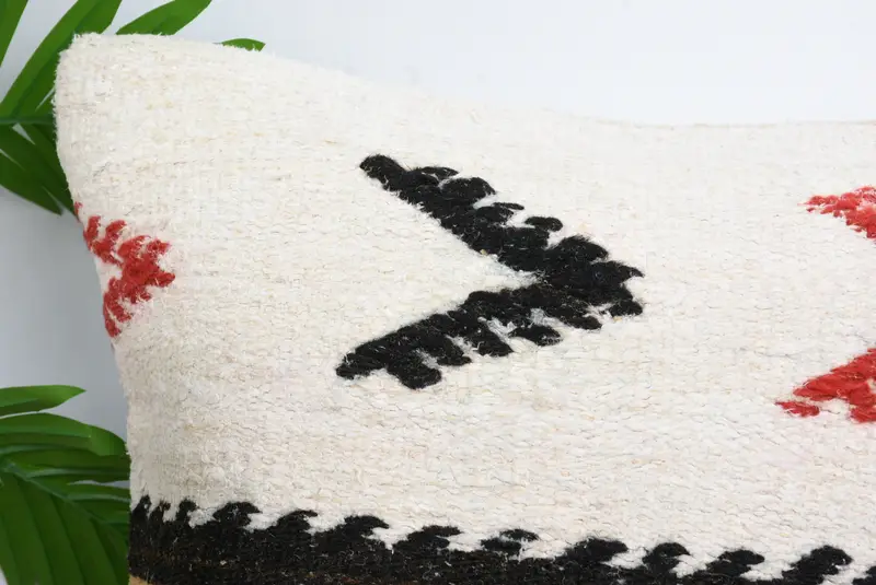 Vintage Kilim Pillow, Throw Kilim Pillow, Outdoor Patio Cushion Case, Pillow Case, Bed Cushion Cover, Turkish Pillow, 18x18 White Pillow - 2