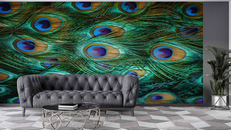 Peacock Paper Craft, Decals For Walls, Colorful Peacock Feather Paper Craft, Modern Paper Craft, Animal Digital Paper, 3D Printing Art, - 1