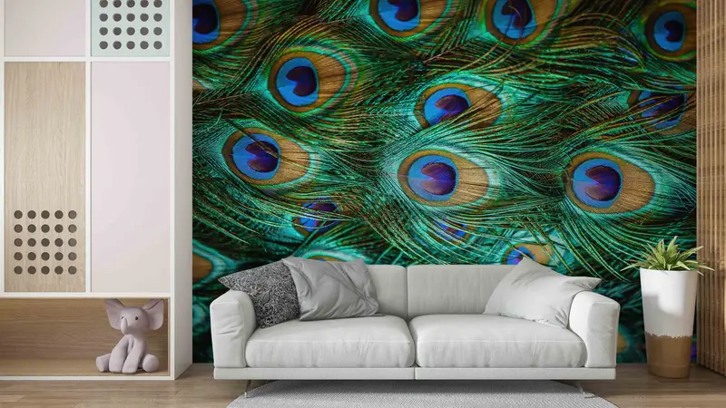Peacock Paper Craft, Decals For Walls, Colorful Peacock Feather Paper Craft, Modern Paper Craft, Animal Digital Paper, 3D Printing Art, - 6