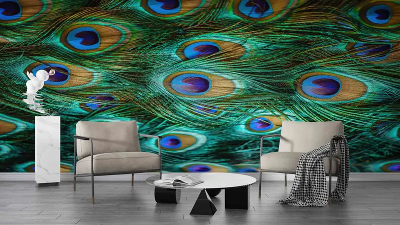 Peacock Paper Craft, Decals For Walls, Colorful Peacock Feather Paper Craft, Modern Paper Craft, Animal Digital Paper, 3D Printing Art, - 9