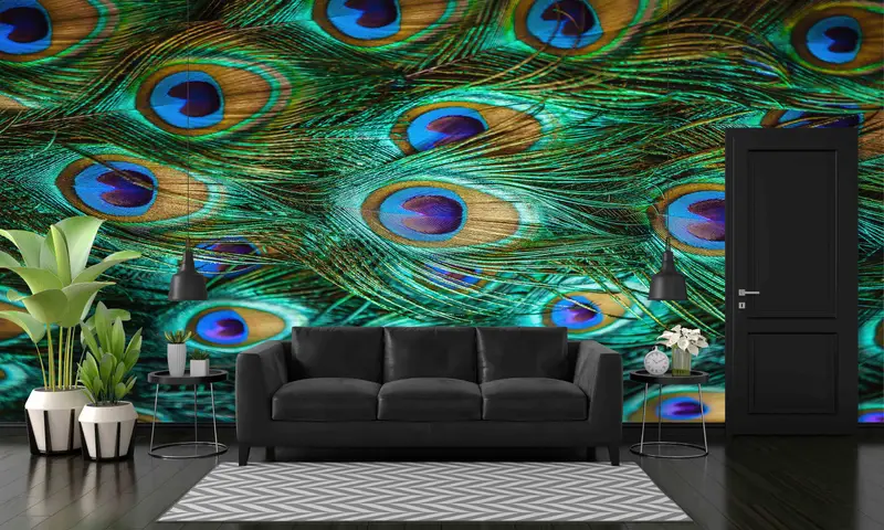 Peacock Paper Craft, Decals For Walls, Colorful Peacock Feather Paper Craft, Modern Paper Craft, Animal Digital Paper, 3D Printing Art, - 8