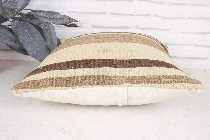 Interior Designer Pillow, Vintage Kilim Pillow, Couch Cushion Case, Cushion Case, Kilim Pillow Cover, 16x16 Brown Cushion Case - 5