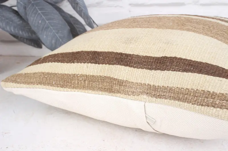 Interior Designer Pillow, Vintage Kilim Pillow, Couch Cushion Case, Cushion Case, Kilim Pillow Cover, 16x16 Brown Cushion Case - 7