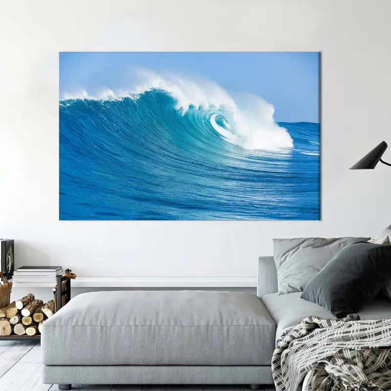 Oceanic Waves: Printed Canvas Art for Coastal Elegance
