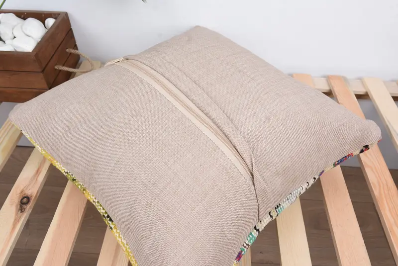 Pillow for Couch, Cushion Case, 18x18 Blue Cushion, Boho Pillow, Cozy Throw Pillow Cover, Seat Pillow, Ethnical Kilim Rug Pillow - 8