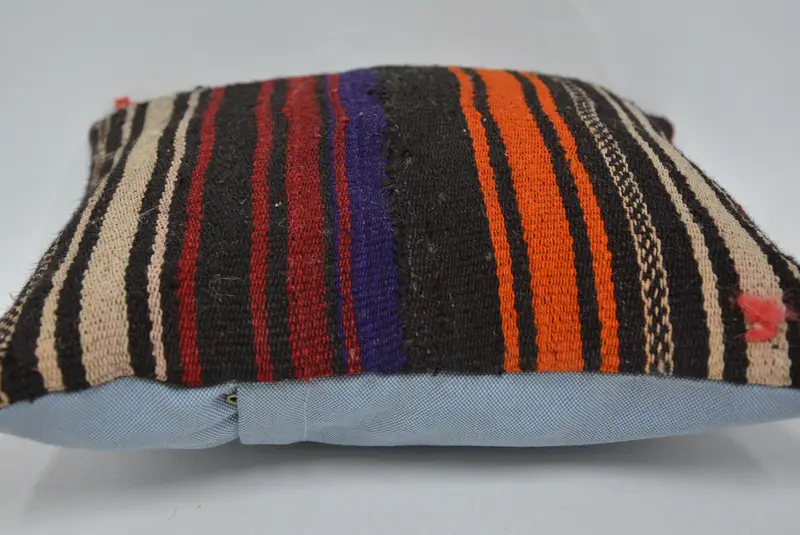 Pillow Cover, 14x14 Brown Cushion, Yoga Pillow, Kilim Cushion Sham, Living Room Throw Pillow Sham, Kilim Pillow, Vintage Kilim Throw Pillow - 5