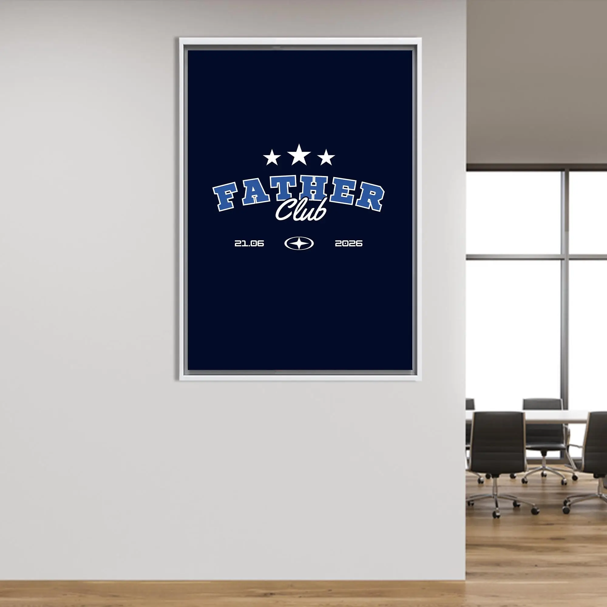 Navy Blue Father Club Canvas Print, Custom Dad Wall Art, Father’s Day Gift - 1