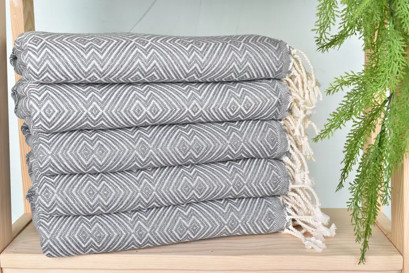 76x40 Cotton Diamond Towel, Large Beach Towel Personalized, Halloween Gifts, Custom Gift, Summer Towel, Turkish Towel USA, Hammam towel - 2